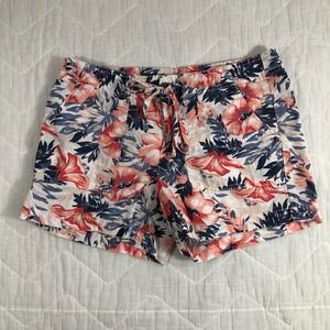 Gap Shorts Women's Size 2‎ Pink Floral Drawstring Pockets Linen Blend Tropical